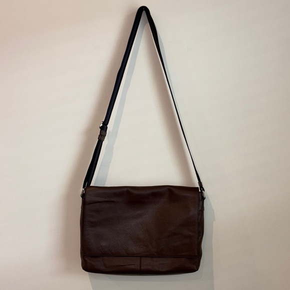 Coach Brown Leather Messenger Bag - Picture 1 of 12